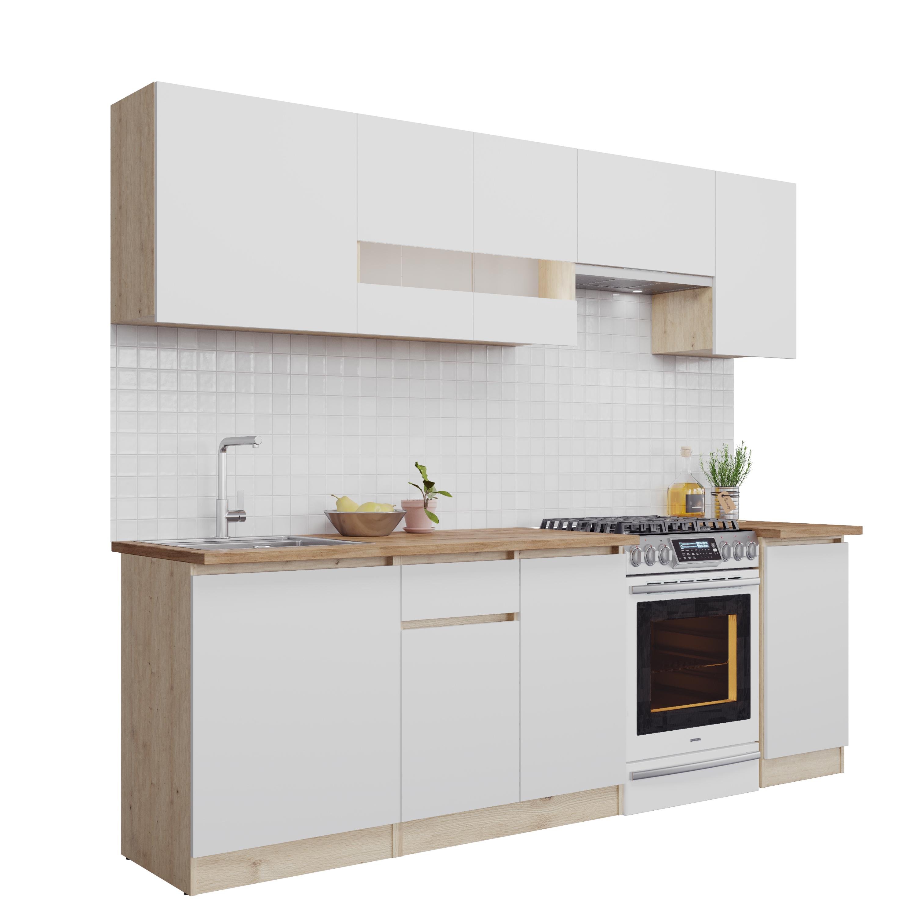 Кухня Win Мебель Калипсо со столешницей 2,4 м Дуб Артизан/Нимфея Альба (27731274) - фото 3