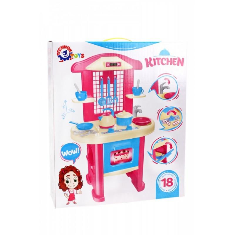 Іграшкова кухня ТехноК Моя перша кухня 18 пр. Рожевий (IG-173-N-135)