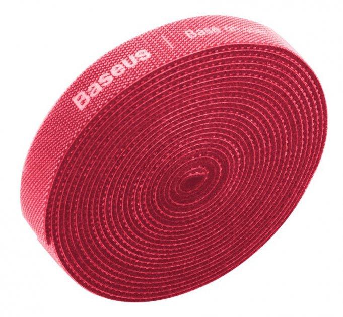 Лента липучка для кабеля Baseus ACMGT-F09 Colourful Circle Velcro strap 3 м Red