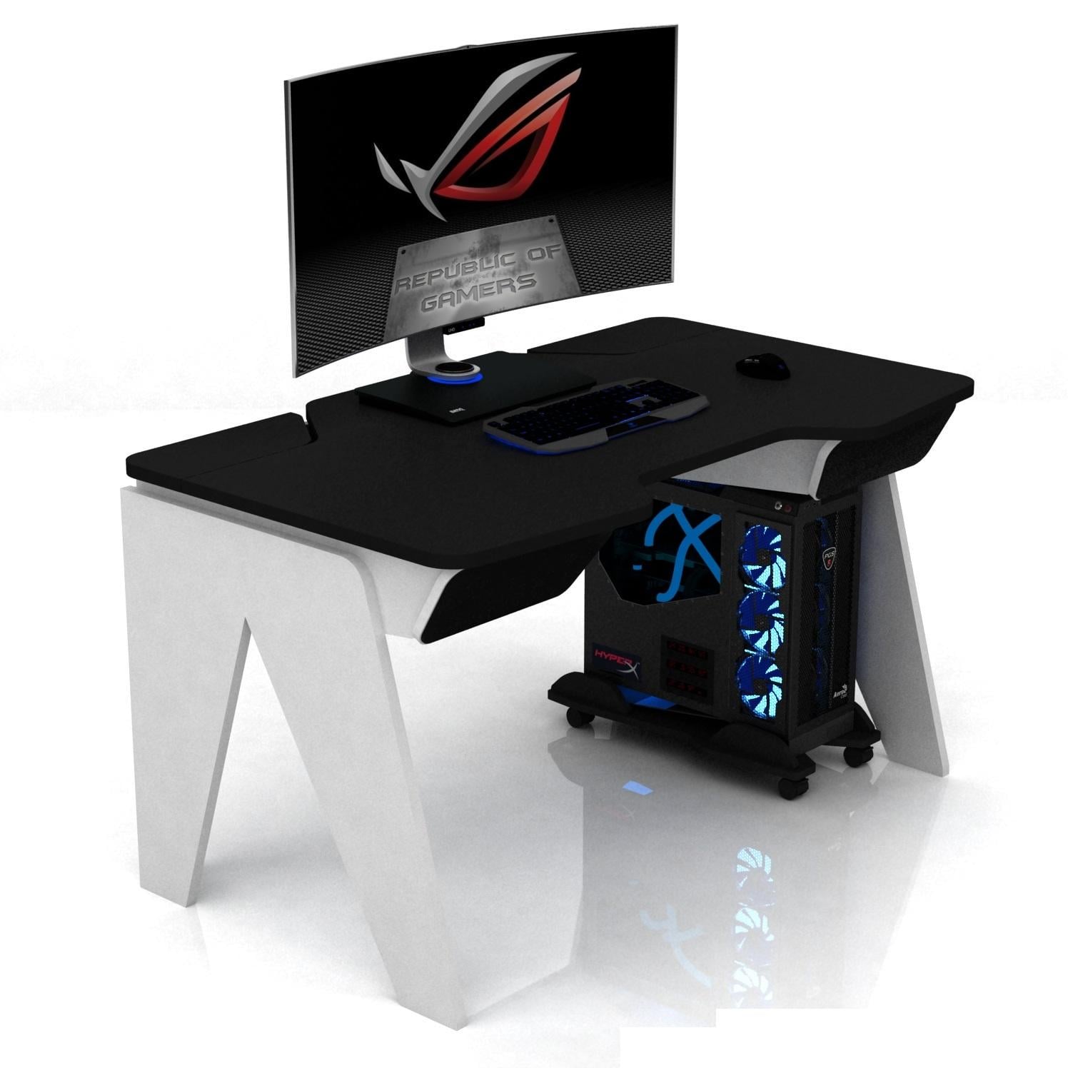 Геймерский стол XGamer ENZO 2090867371 Белый с черным (ГСXGE) Геймерский стол XGamer ENZO 2090867371 Белый с черным (ГСXGE)