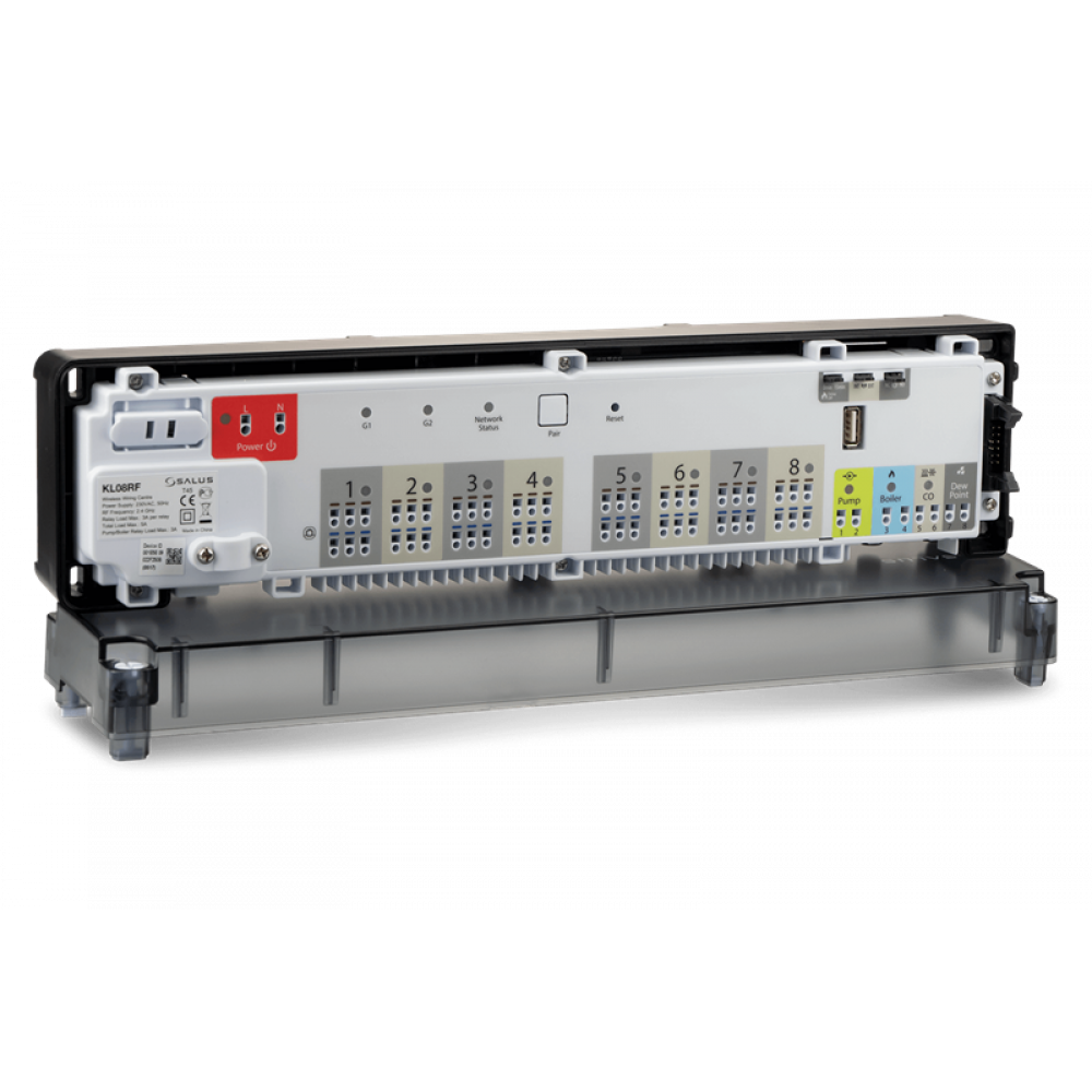 Центр коммутации проводной Salus KL08RF для 8 зон отопления 24V (23362023)