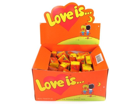 Блок жвачек Love is... оранжевый 100 шт.