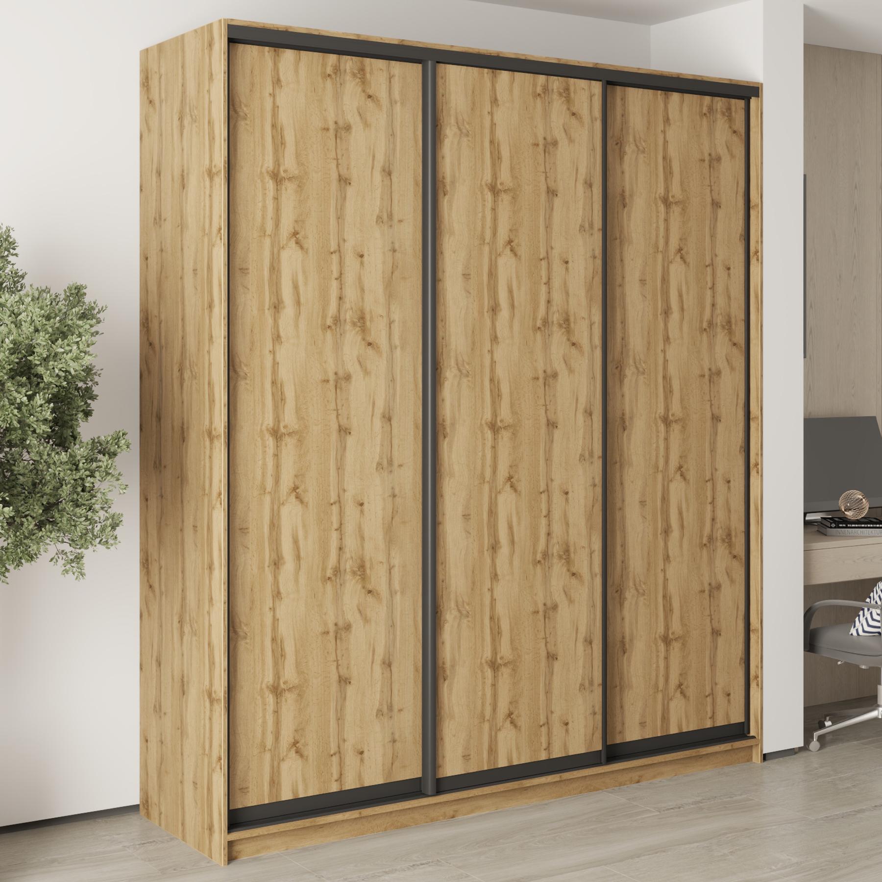 Шкаф-купе трехдверный MebelStar Стандарт BG 3ДСП 210x45x240 см Дуб тахо (MBS-8643) Шкаф-купе трехдверный MebelStar Стандарт BG 3ДСП 210x45x240 см Дуб тахо (MBS-8643)