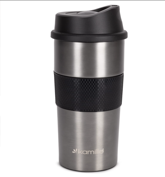 Термокружка Kamille с TPR-вставкой из нержавеющей стали 360 мл Графитовый (2150)