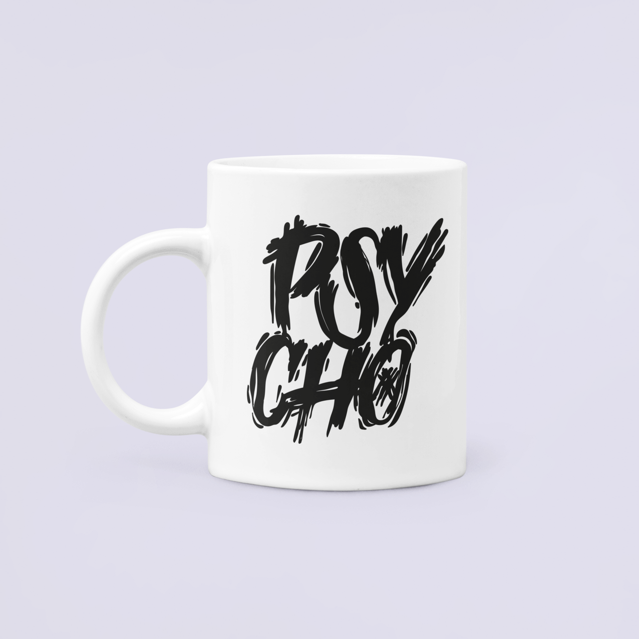 Чашка керамическая с принтом "Psycho" 330 мл Белый