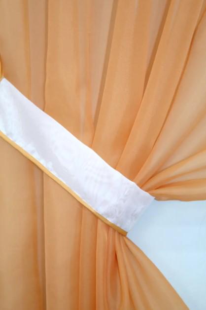 Комплект шторки/ламбрекена на кухню 200х170 см Терракотовый/Белый (115к) - фото 3 Комплект шторки/ламбрекена на кухню 200х170 см Терракотовый/Белый (115к) - фото 3