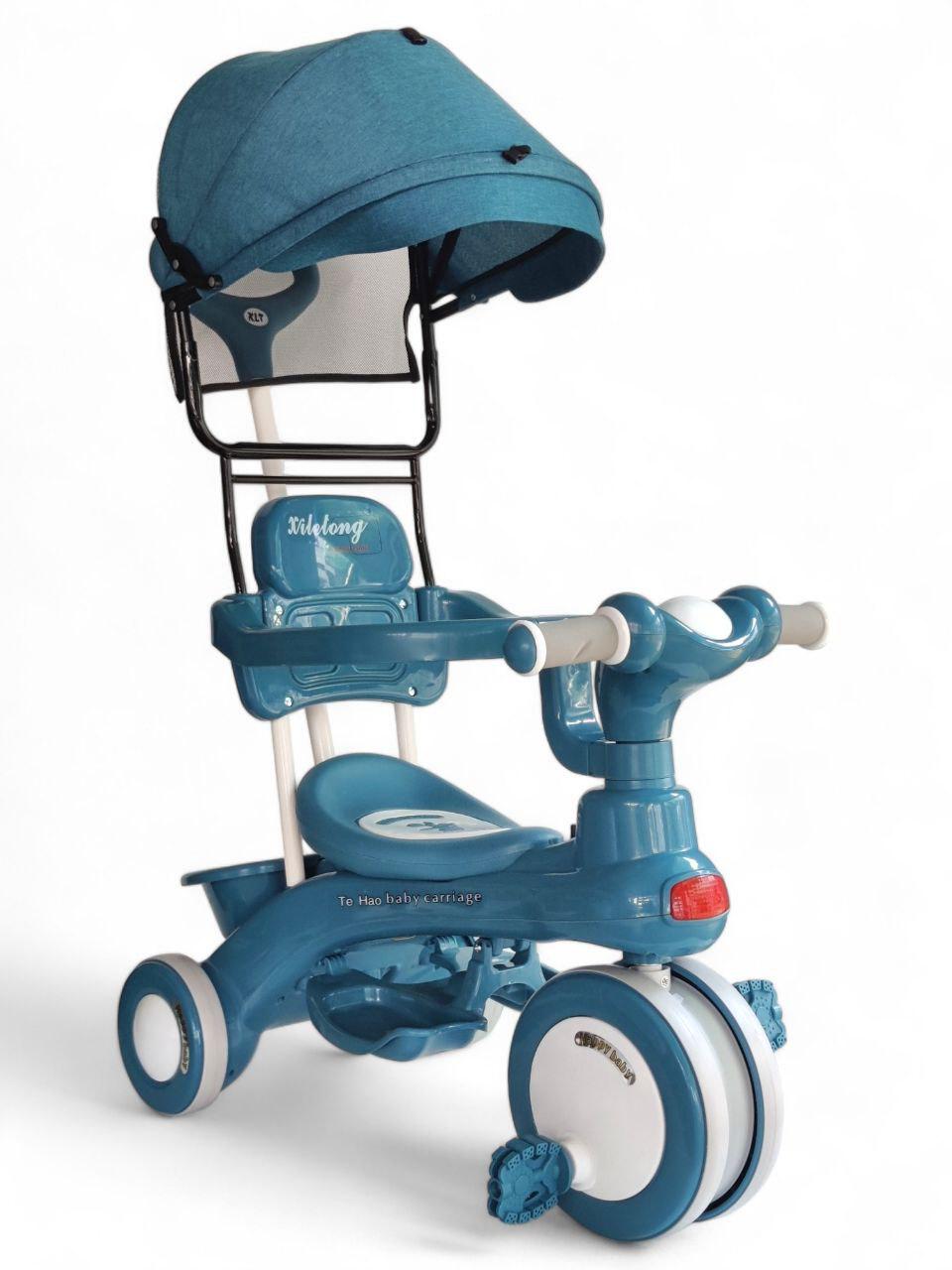 Детский велосипед с родительской ручкой и козырьком Xilelong XLT618-2 трехколесный до 60 кг Мятный (XLT618-2r-s3) - фото 1 Детский велосипед с родительской ручкой и козырьком Xilelong XLT618-2 трехколесный до 60 кг Мятный (XLT618-2r-s3) - фото 1