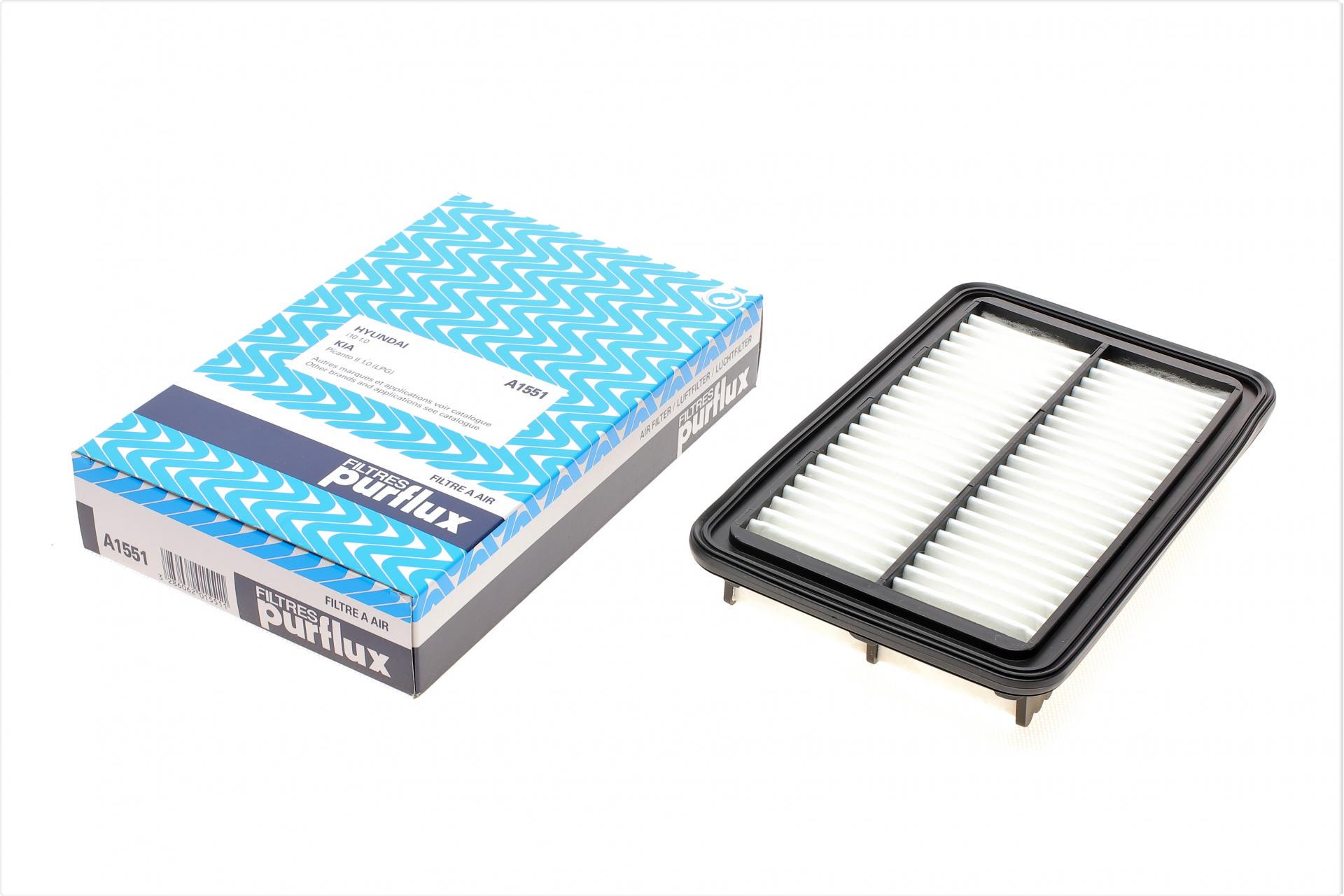 Фильтр воздушный PURFLUX для Kia Picanto 1,0/1,2 11-/Hyundai I10 1,0 11-17- (A1551)
