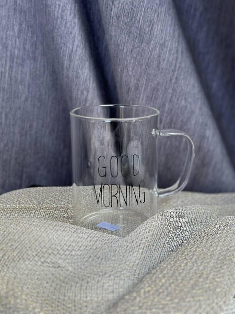 Чашка Olens Good Morning скляна 470 мл Прозорий (24974192) - фото 3 Чашка Olens Good Morning скляна 470 мл Прозорий (24974192) - фото 3