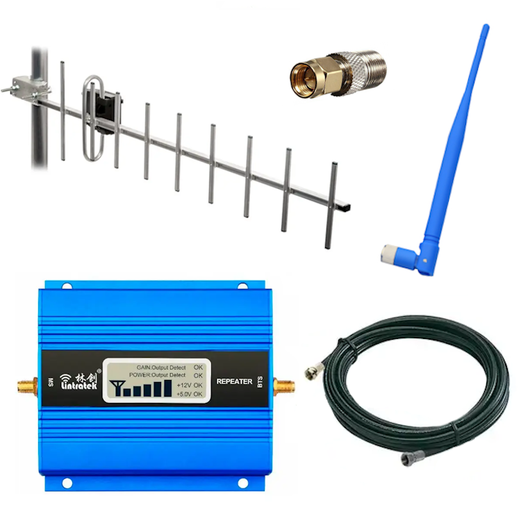 Підсилювач мобільного зв'язку Lintratek KW13/зовнішня антена Енергія 900 МГц 75 см/внутрішня антена 5 Дб (551)