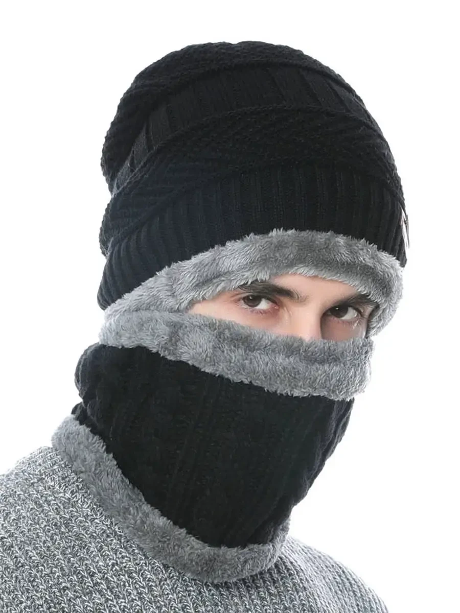 Комплект мужской зимний шапка и снуд из Size Черный (28523608) - фото 3 Комплект мужской зимний шапка и снуд из Size Черный (28523608) - фото 3