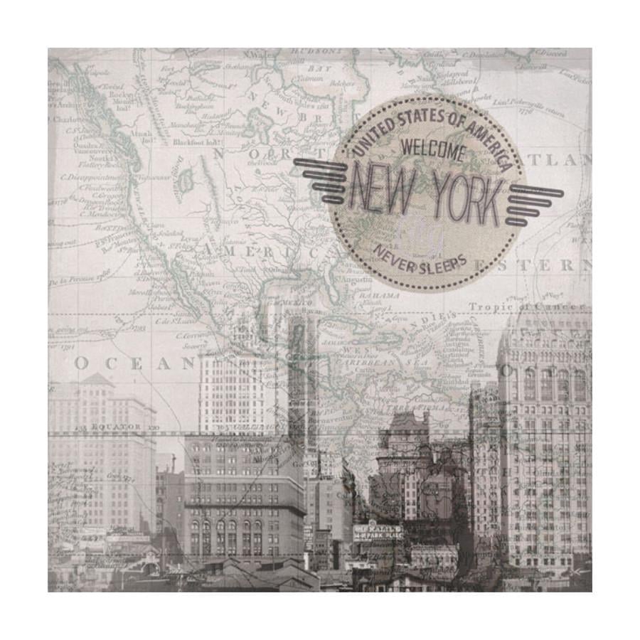 Салфетки для декупажа Ambiente Нью-Йорк 18,5г/м2 33х33 см 20 шт. 12 пач. (8712159126334)