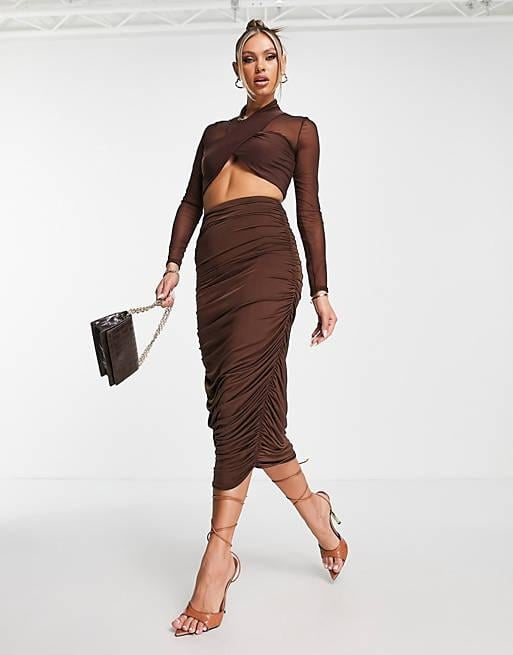 Топ Asos 118687436 р. 40 Коричневий