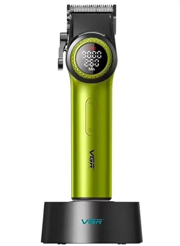Машинка VGR V-001 з дисплеєм і повним набором насадок Зелений (2390000031)