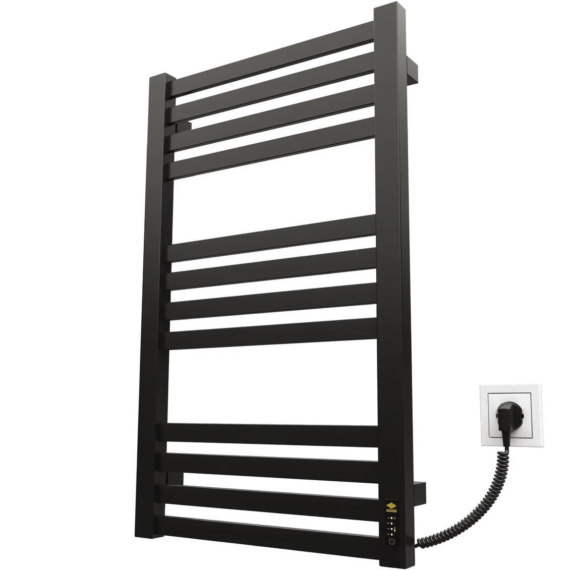 Полотенцесушитель электрический KOSSER Герда ER с таймером 800х500 мм Черный
