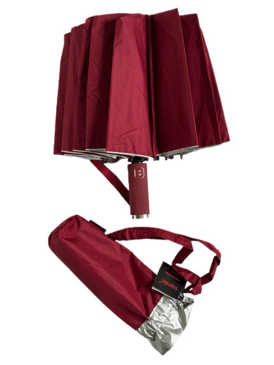 Парасолька-автомат Toprain Umbrella однотонна 16 спиць зі сріблом під куполом Червоний (4016/4) - фото 2 Парасолька-автомат Toprain Umbrella однотонна 16 спиць зі сріблом під куполом Червоний (4016/4) - фото 2