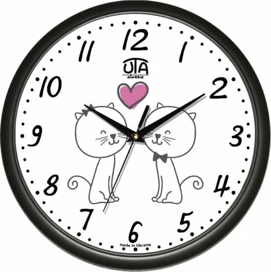 Часы настенные UTA Classic Котята 30x30 см Black (118467)