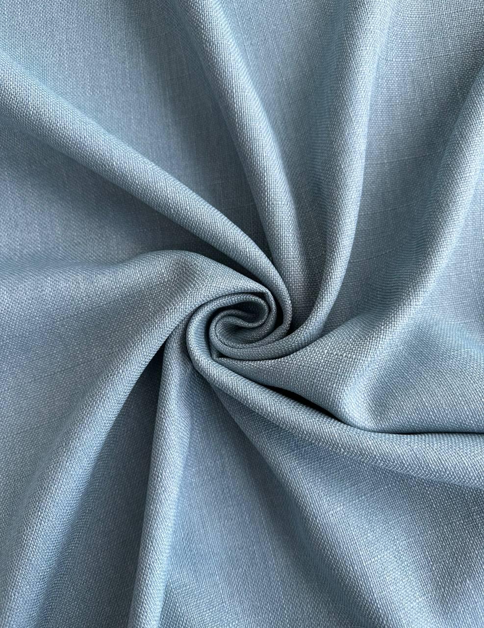 Штора однотонная льняная двусторонняя Olimpos на тесьме 6 см 150х250 см Джинсовый (12088263)