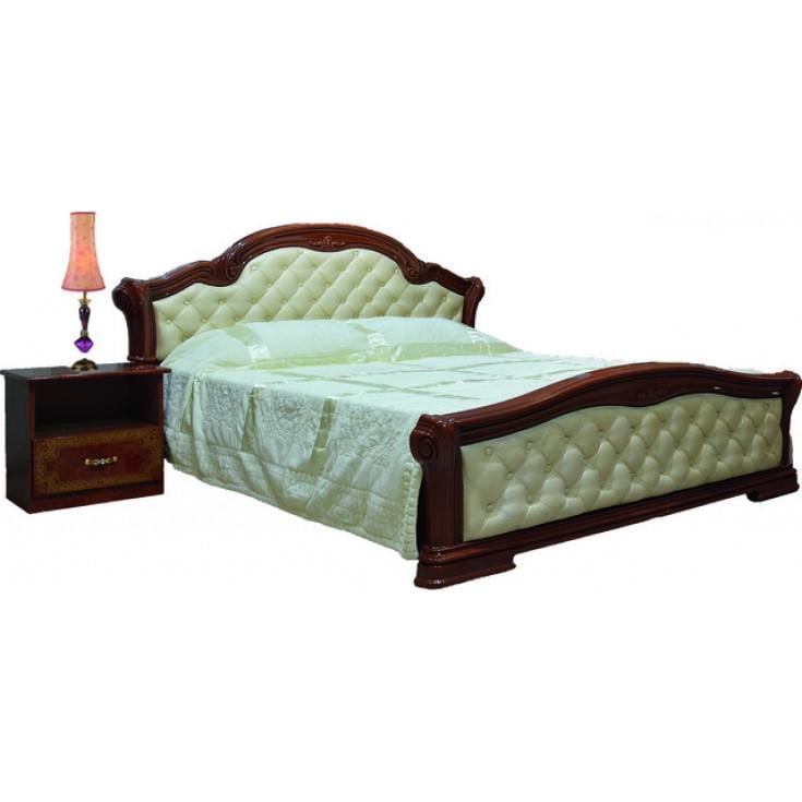 Кровать классическая двуспальная Світ Меблів Венеция Новая ДСП 180х200 см Пино/Орех Кровать классическая двуспальная Світ Меблів Венеция Новая ДСП 180х200 см Пино/Орех
