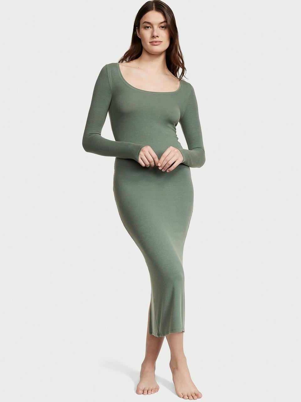 Ночная рубашка Victoria's Secret Ribbed Modal Long-Sleeve L Зеленый (1440000905045QCZL) Ночная рубашка Victoria's Secret Ribbed Modal Long-Sleeve L Зеленый (1440000905045QCZL)