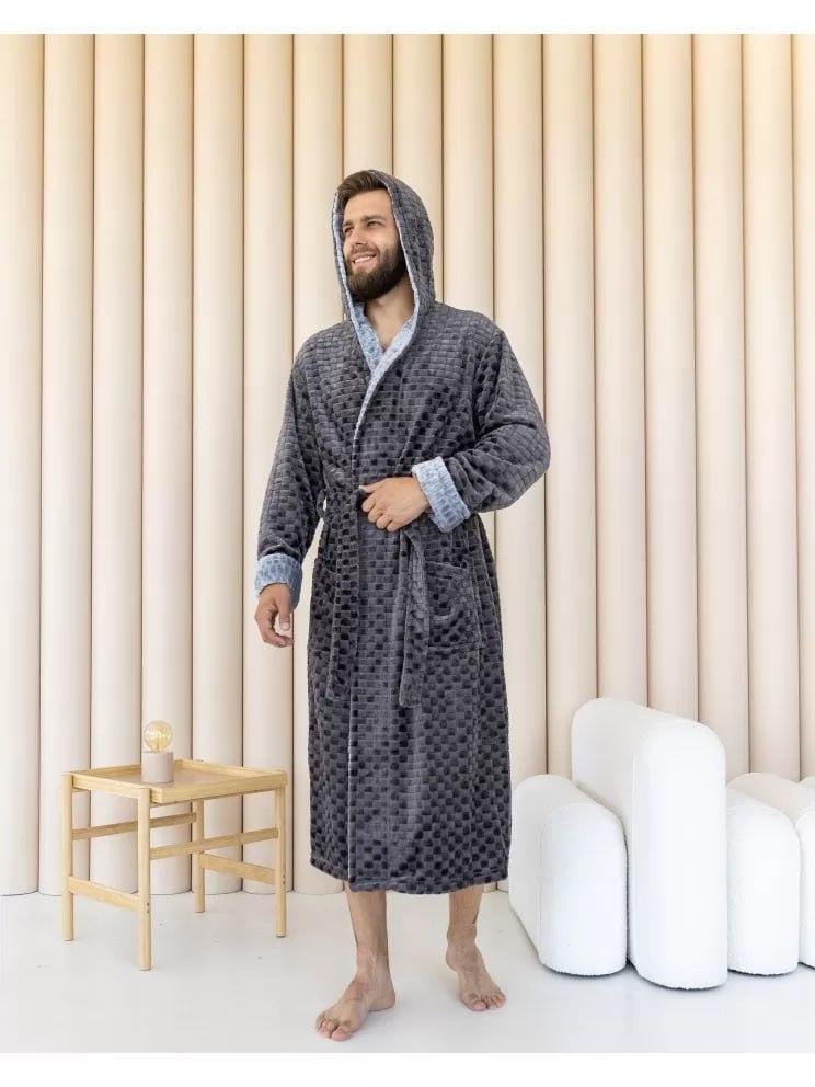 Халат мужской vахровый 2XL Графитовый (31718229)