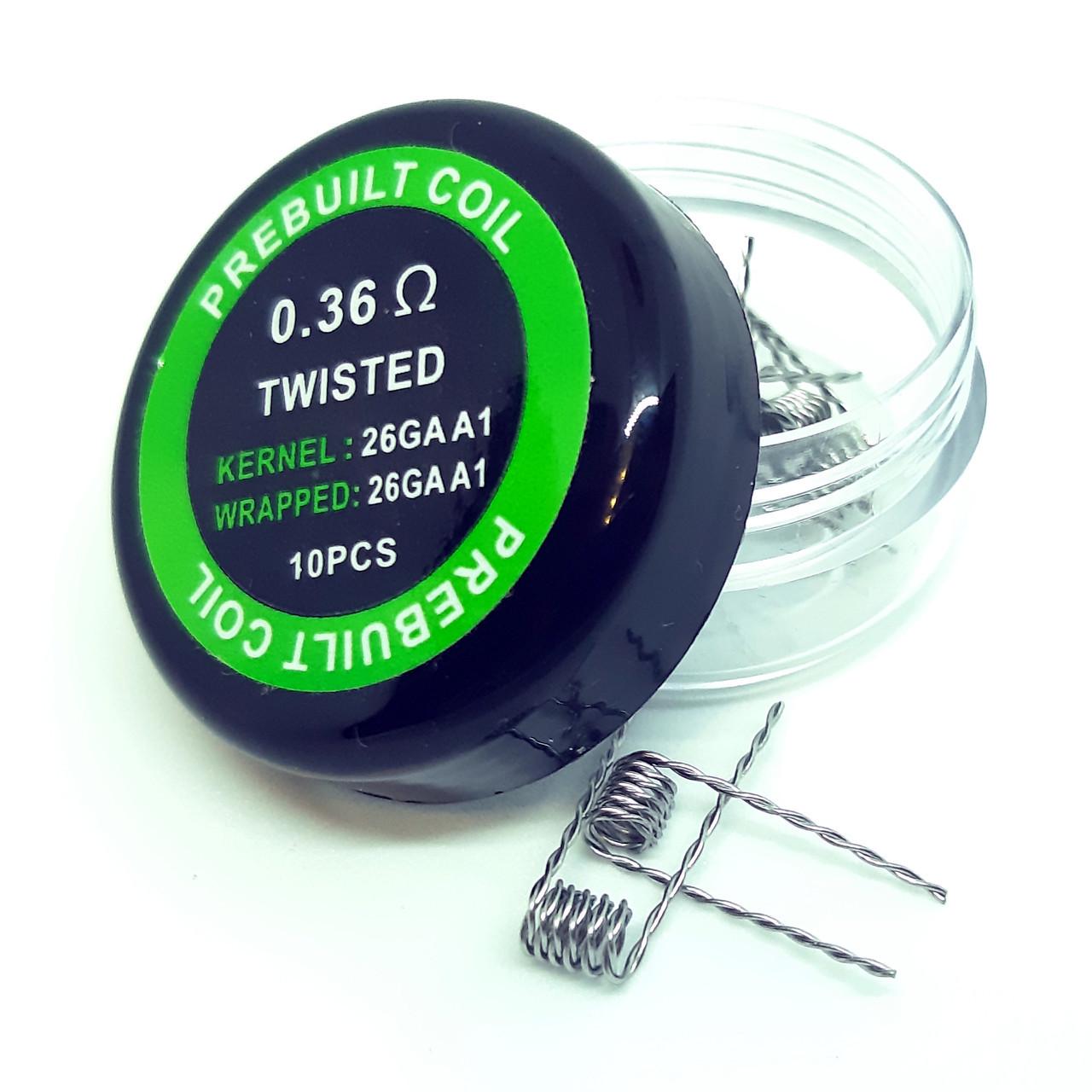 Набор спиралей для электронного кальяна PREBUILT Coil 10 шт. Twisted Kanthal 0.36 ohm