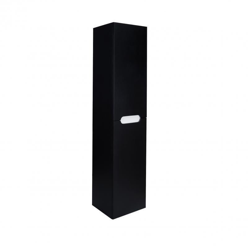 Пенал подвесной Q-tap Virgo с корзиной для белья Black/White QT1876PP1652KRBW
