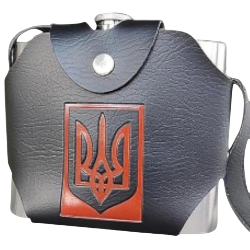 Фляга Hip Flask UKRAINE в чехле 32 oz 946 мл из нержавеющей стали (F_F1-79)