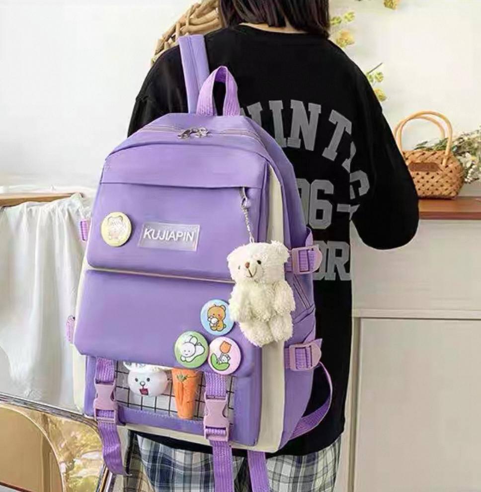 Комлект шкільний рюкзак/сумка/клатч/брелок/кишеня з іграшками Бузковий (27795695) - фото 2 Комлект шкільний рюкзак/сумка/клатч/брелок/кишеня з іграшками Бузковий (27795695) - фото 2