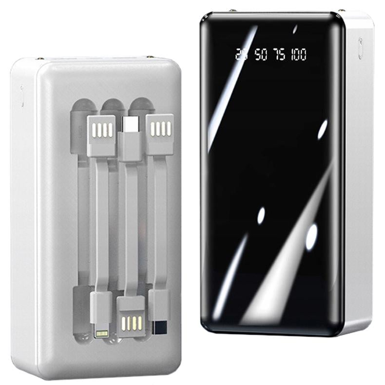 Павербанк Power Bank 20000mAh with Type-C | Lightning | Micro-USB YOYO, White (PB03)