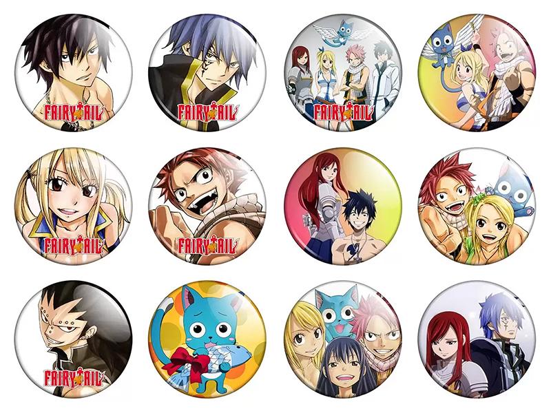 Набор значков Аниме Fairy Tail 12 шт. (NZN00376)