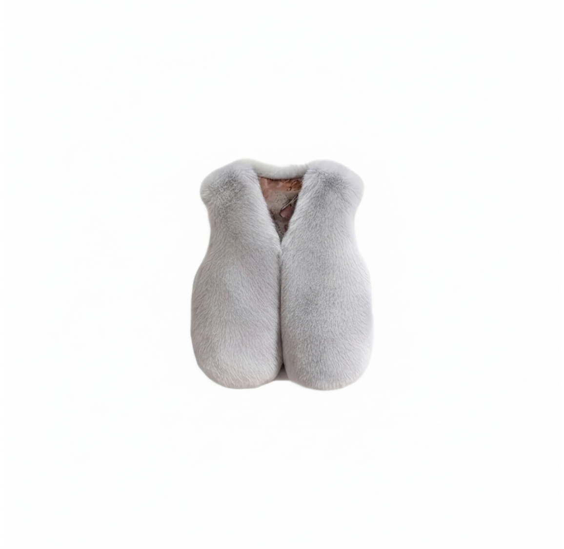 Жилетка детская меховая 110 см Светло-серый (8)
