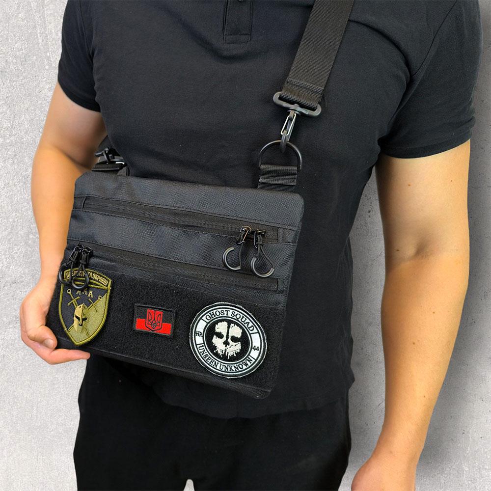 Сумка-кобура мужская 30х24 см Черный (521246) - фото 16 Сумка-кобура мужская 30х24 см Черный (521246) - фото 16