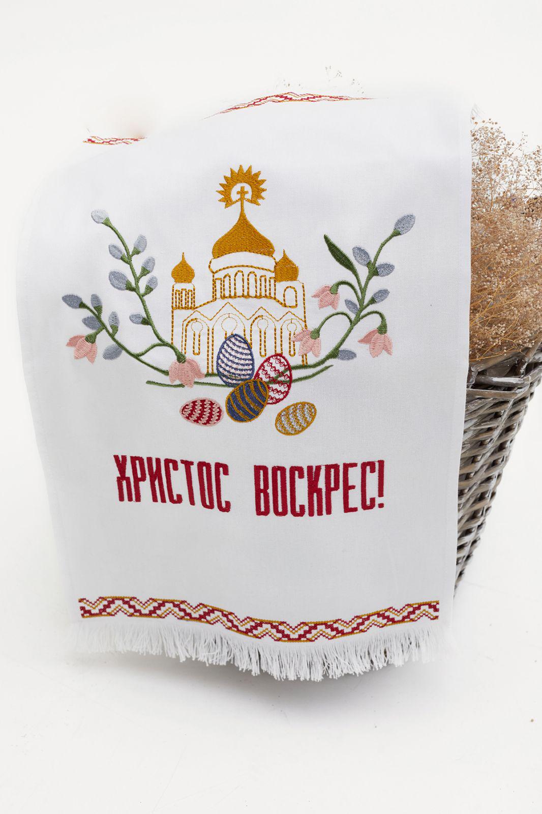 Рушник Великодній 1000 бавовна 30х55 см Білий (25393806)