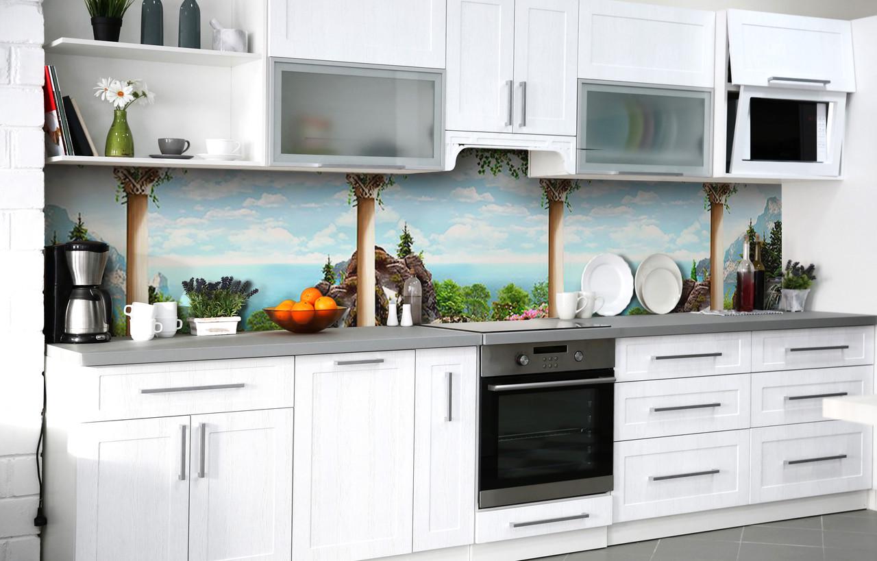 Кухонный фартук Вид на бухту виниловый самоклеющийся 60х300 см