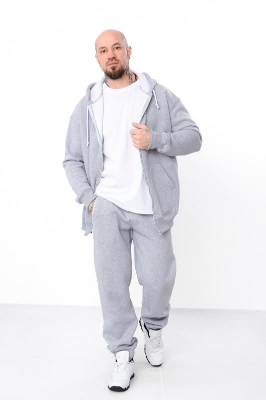 Штани теплі чоловічі однотонні на резинці з кишенями Носи Своє р. 54 Сірий (8025-025)