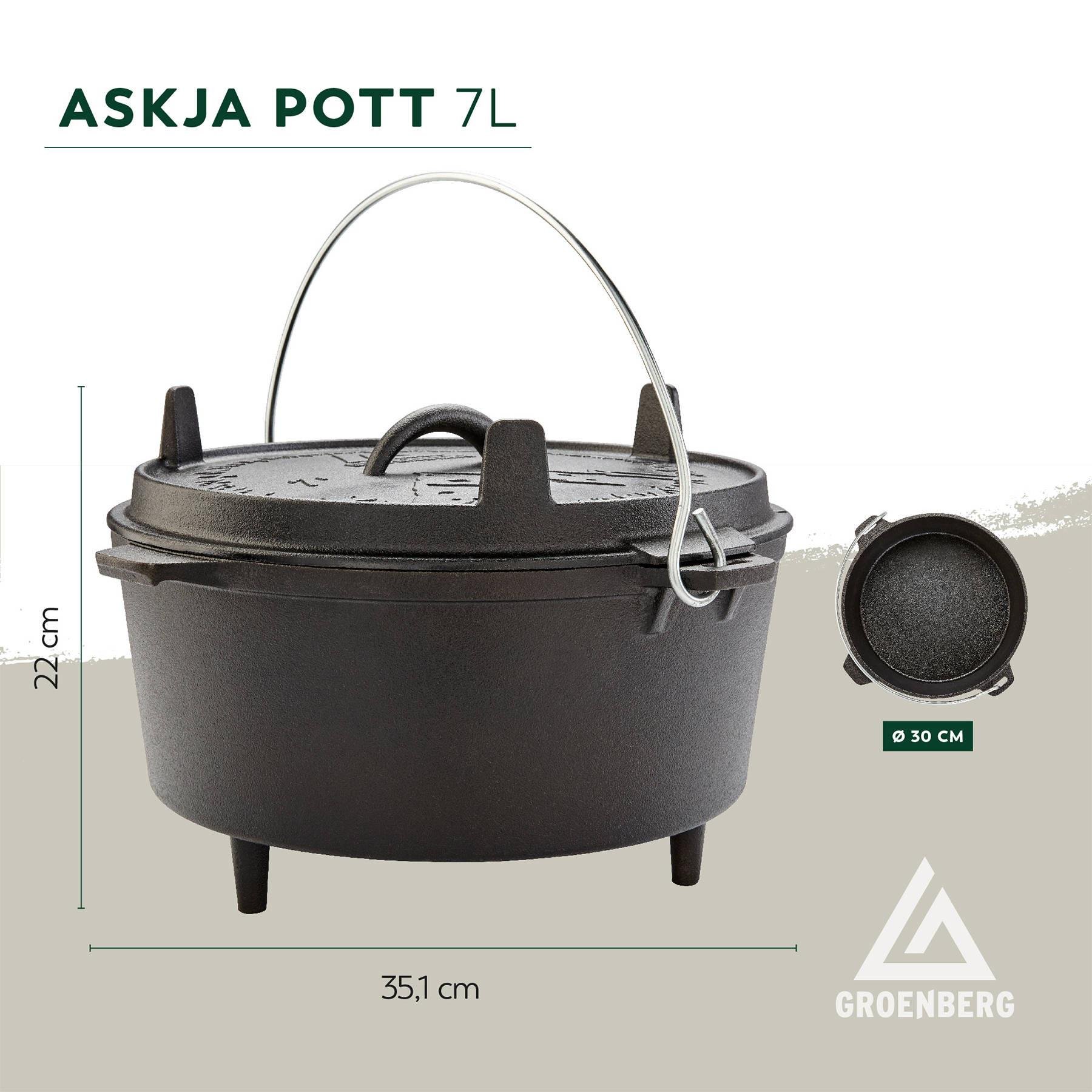 Казан з кришкою Groenberg Askja Pot 30 см/7 л Black (266017) - фото 7 Казан з кришкою Groenberg Askja Pot 30 см/7 л Black (266017) - фото 7