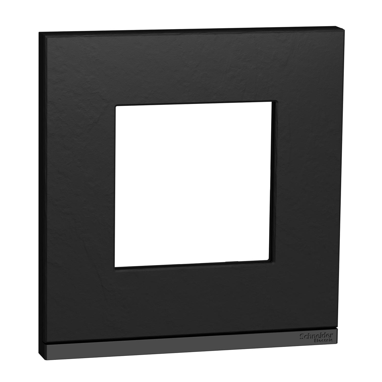 Рамка Schneider Electric 1-постовый горизонтальный PC Unica Антрацитовый (NU600287)