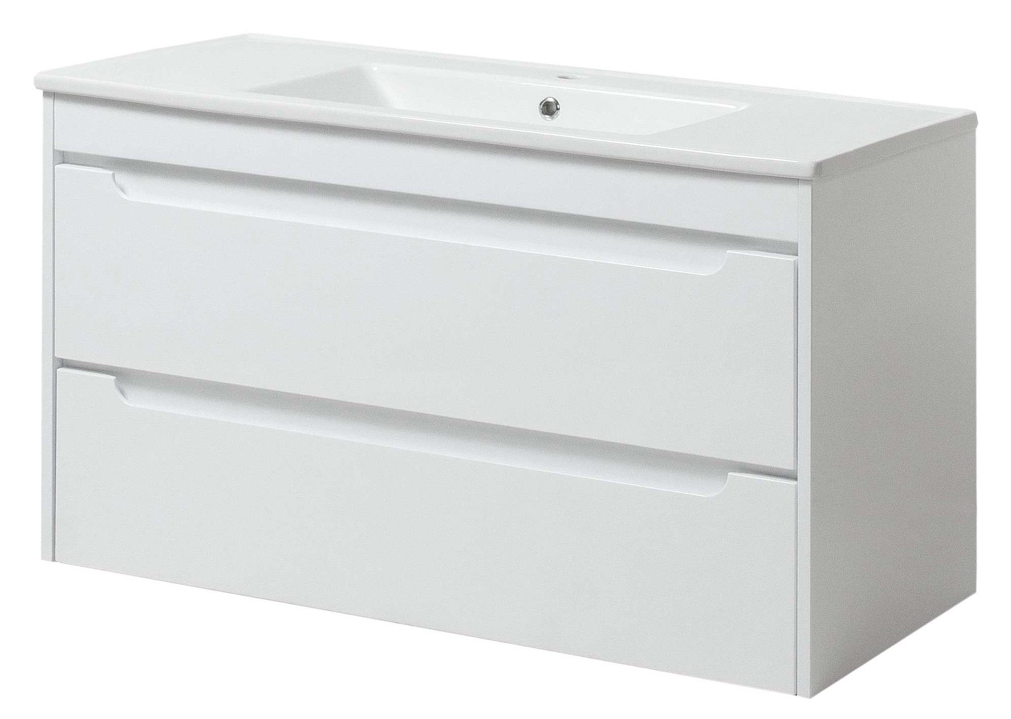 Тумба ЮВВИС Valencia ТП-2 Д с умывальником Vesta 100 см Белый (UVV005)