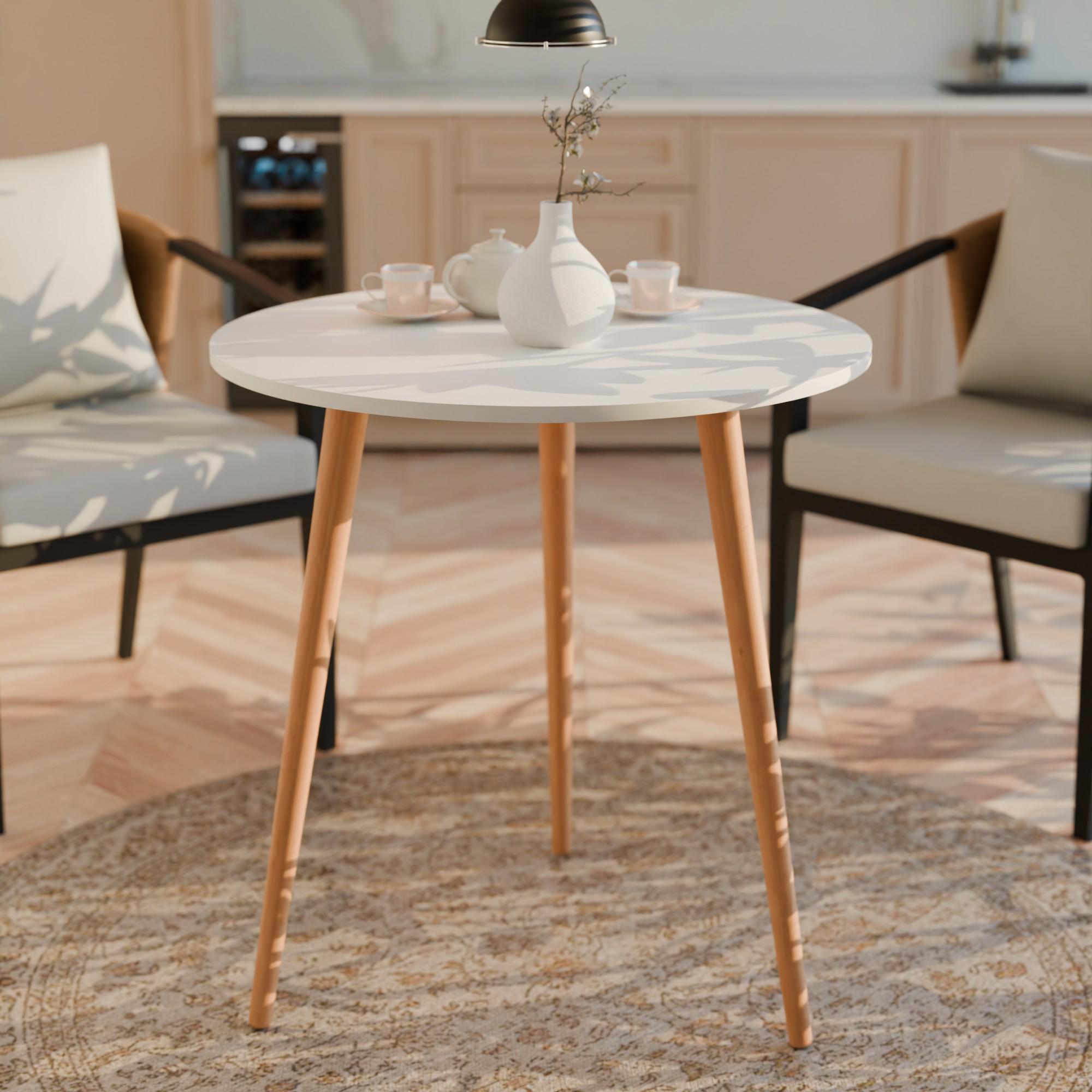 Стол круглый Неман СЭТ-3 Белый/Лак (559075) - фото 2 Стол круглый Неман СЭТ-3 Белый/Лак (559075) - фото 2