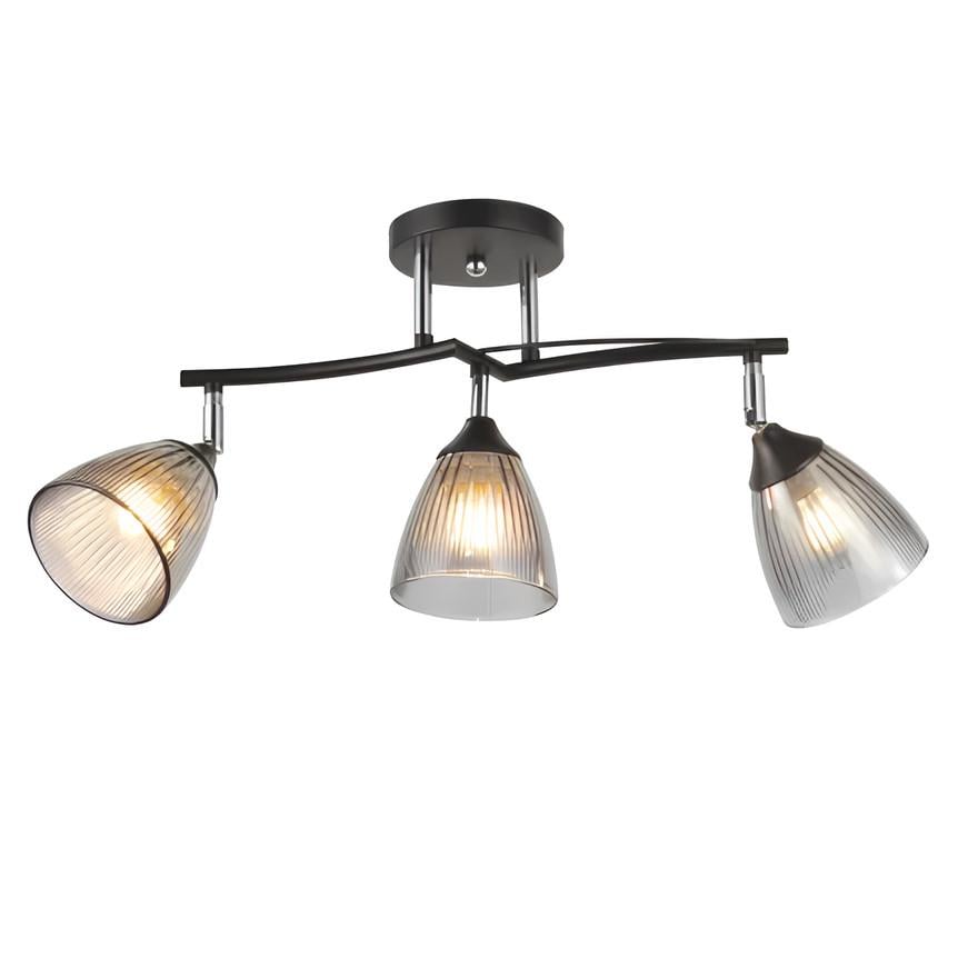 Люстра стелева Valeso V 6317-3 BK-CR на три плафони Чорно-срібний (31424573)