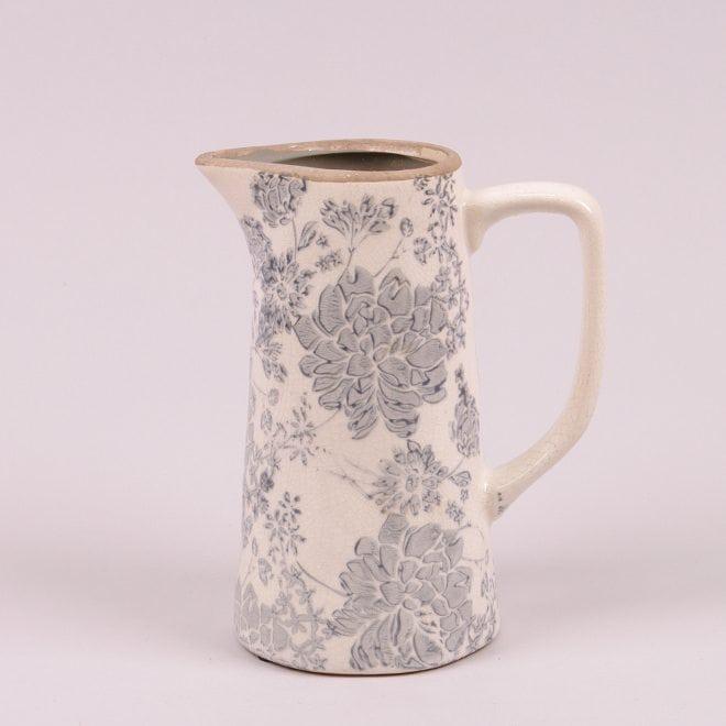 Ваза керамическая Flora Серые цветы (38392)