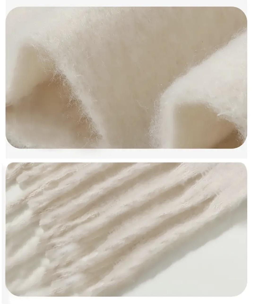 Шарф пухнастий з китицями Білий (00048) - фото 2