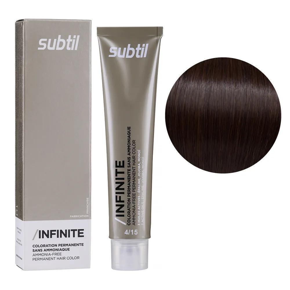 Крем-краска безаммиачная для волос Subtil Infinite Permanent Hair Color 4.15 Шатен пепельный красное дерево 60 мл