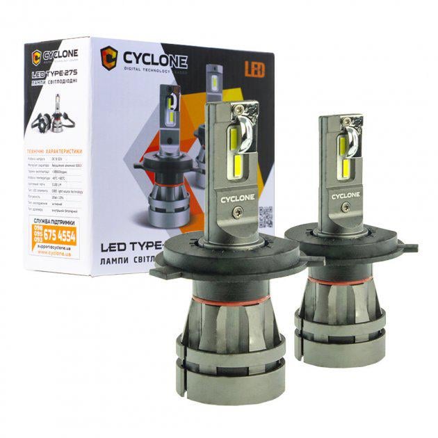 Світлодіодна лампа CYCLONE H4 H/L 5000K 5100-LM CR TYPE 27S 2 шт.