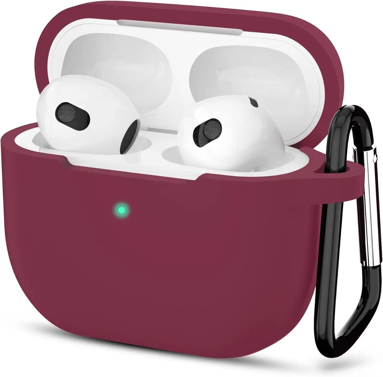 Чехол для наушников Apple AirPods 3 силиконовый Бордовый (VANAX55004)