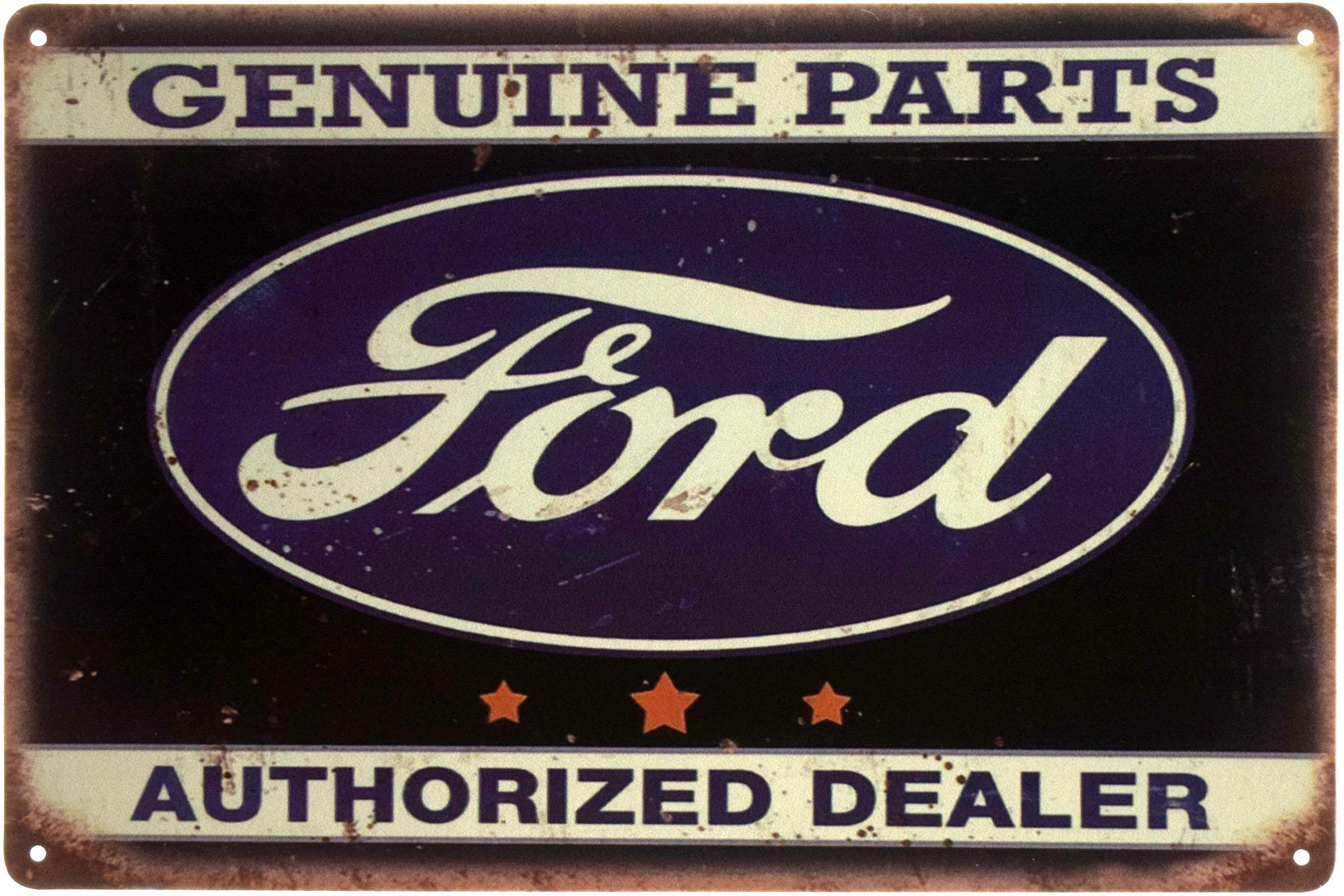 Табличка металлическая Форд Официальный Дилер/Ford Authorized Dealer 20x30 см