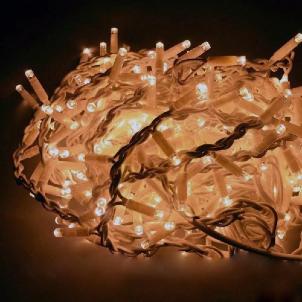 Гирлянда уличная штора LED 320 Теплый Белый провод белый 1-104
