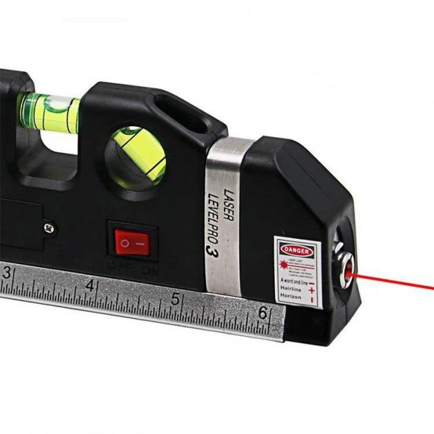 Рівень лазерний Fixit Laser Level Pro 3 із вбудованою рулеткою 2,5 м (UROVEN 7124) - фото 4