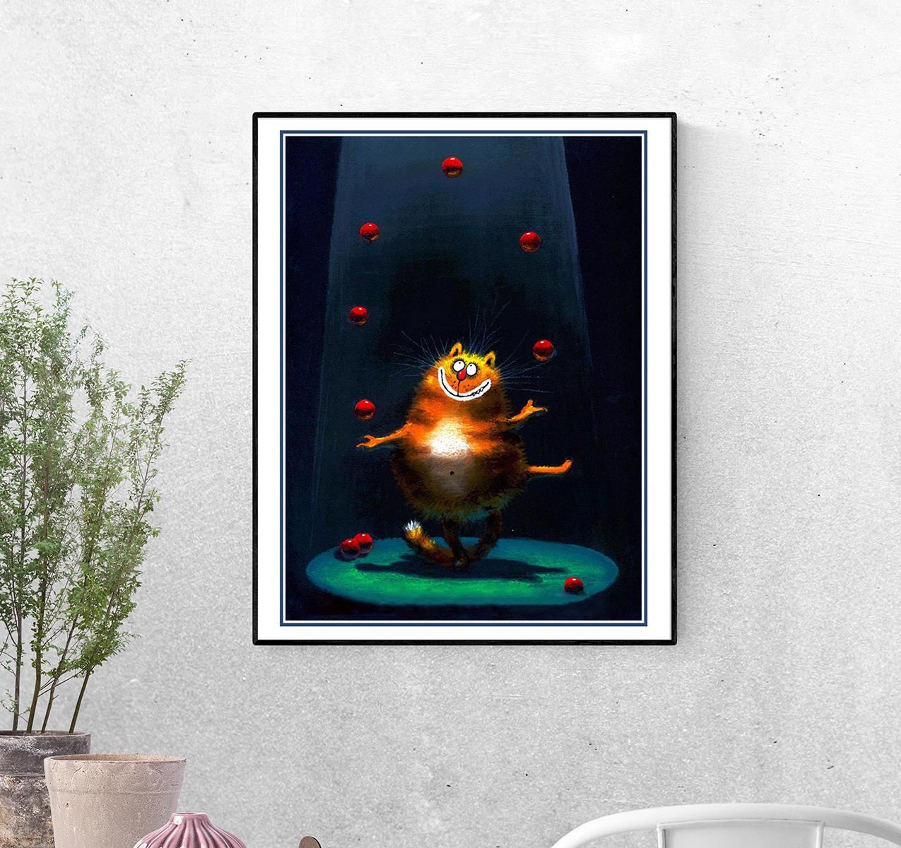 Постер Жонглирующий рыжий кот формат А-1